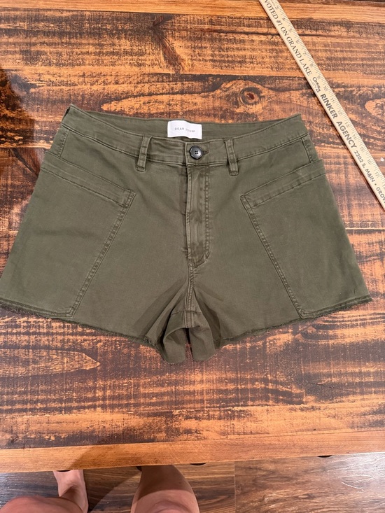 Dear John Pants - Dear John Olive Green Jean Shorts with Front Patch Pockets